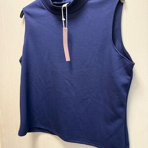 NWT:  Cassly Lamitt Women’s Navy Blue Mock Neck Sleeveless Top Size XL